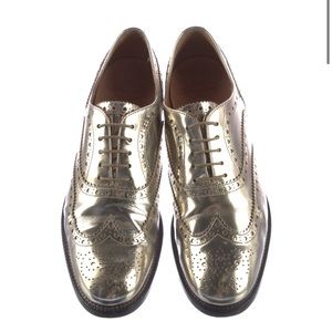 Church's Gold Metallic Brogue Loafers